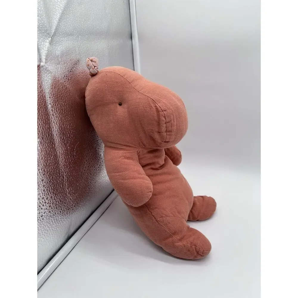 Maileg Large Hippo Dusty Coral Plush Anthropologie Rare Retired 13”